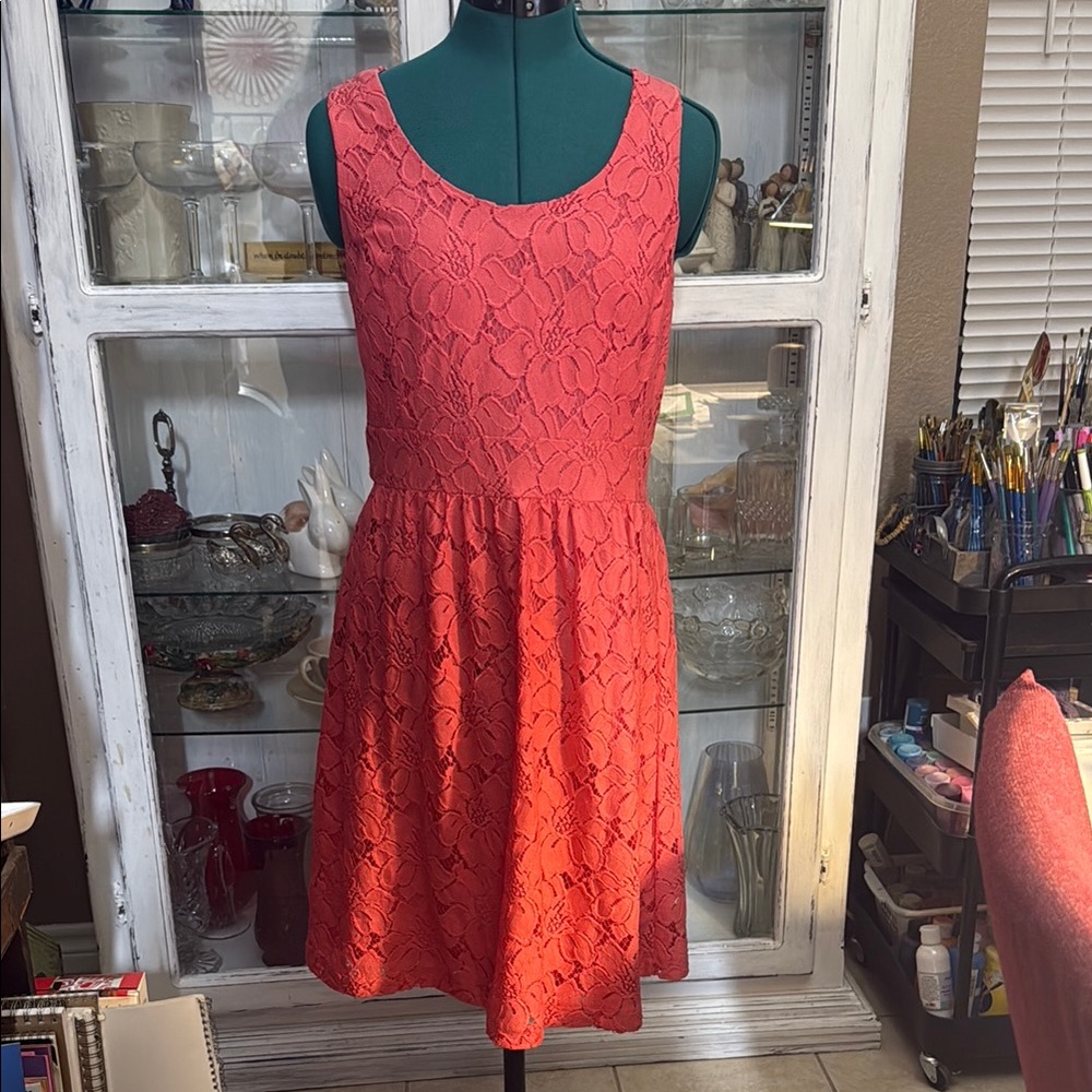 Pink Sleeveless Scoop Neck A-Line Mini Dress